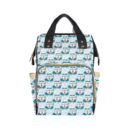 Alaskan Malamute Pattern Print Design 01 Diaper Bag Backpack