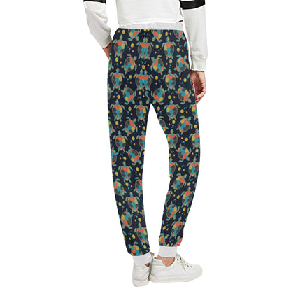 Sea Turtle Colorful with bubble Print Unisex Sweatpants