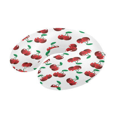 Cherry Pattern Print Design 01 U-Shaped Travel Neck Pillow