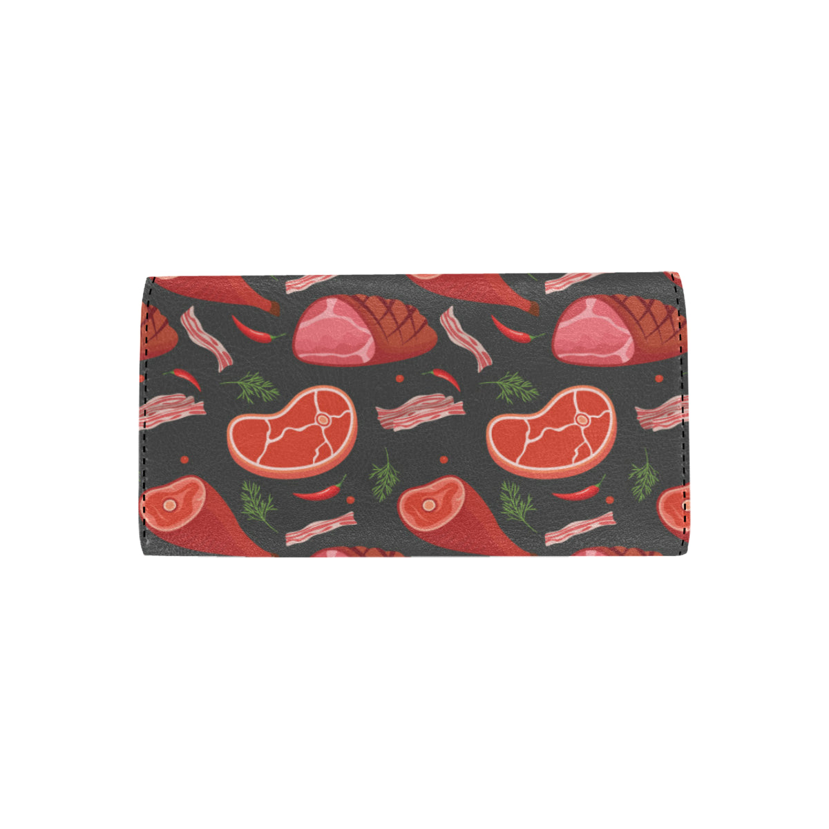 Meat Pattern Print Design 03 Women's Trifold Wallet