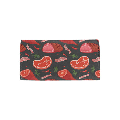 Meat Pattern Print Design 03 Women's Trifold Wallet