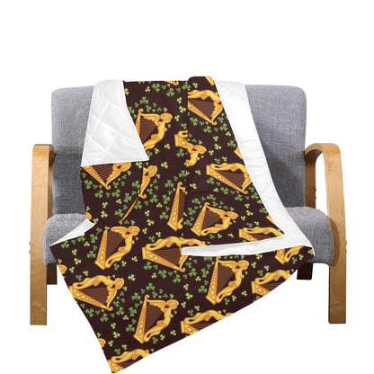 Harp Pattern Print Design 02 Premium Quilt