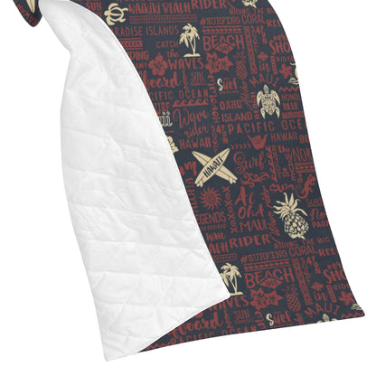 Hawaiian Themed Pattern Print Design H017 Premium Quilt