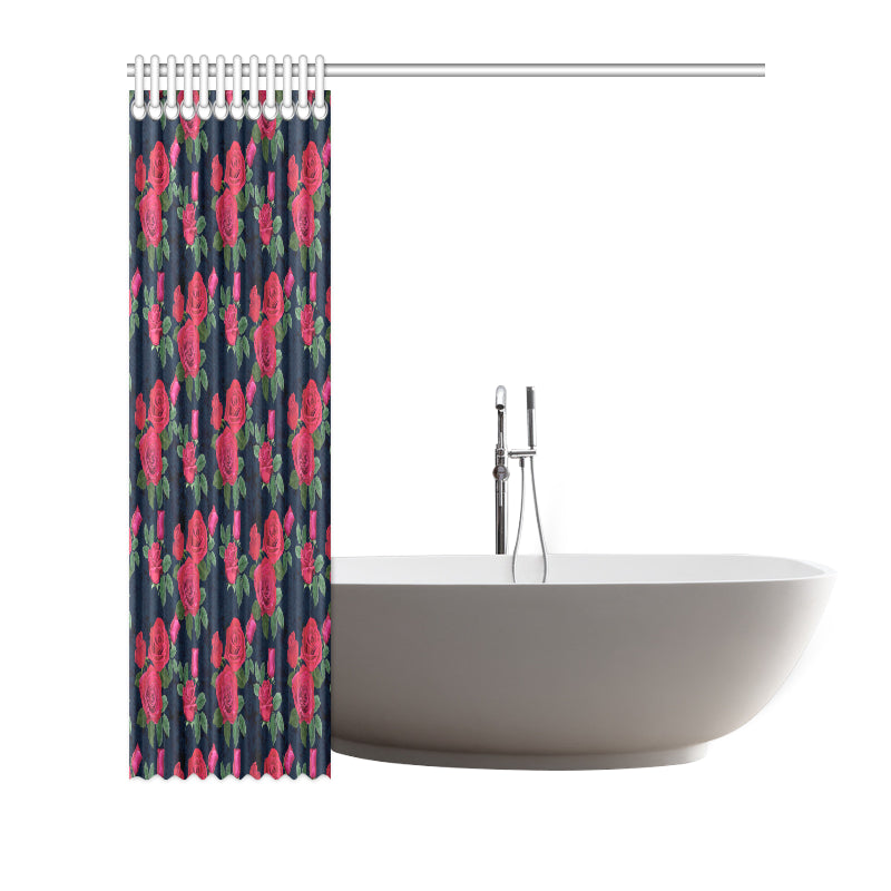 Rose Pattern Print Design A04 Shower Curtain