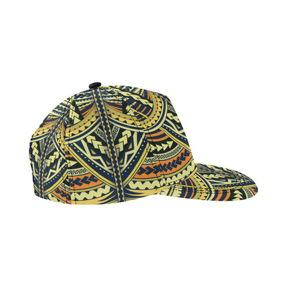 Polynesian Tattoo Print Snapback Cap