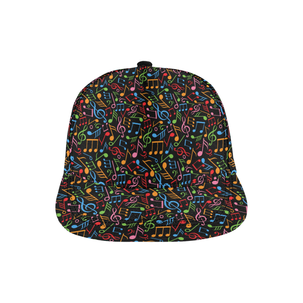 Music Note Colorful Themed Print Snapback Cap