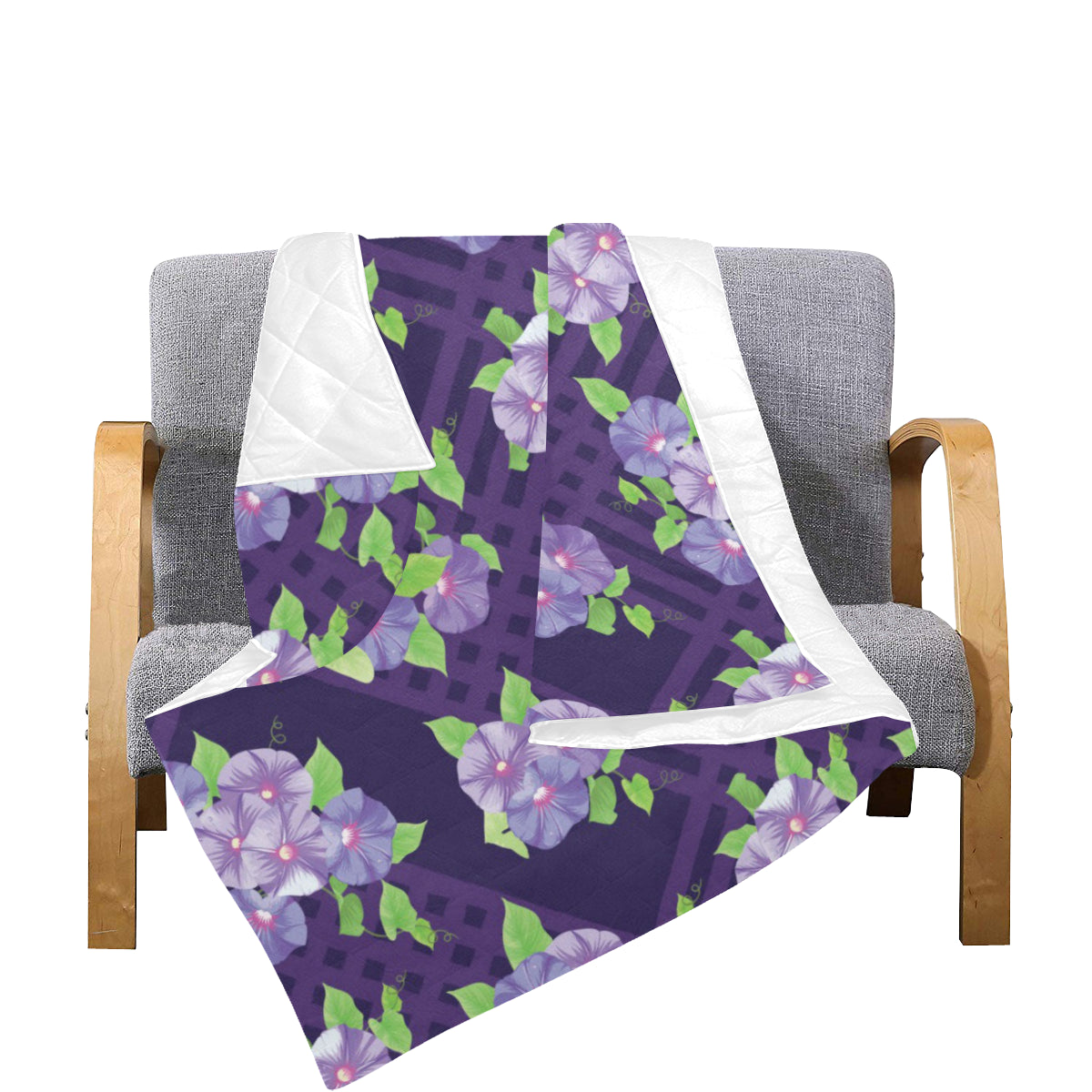 Morning Glory Pattern Print Design MG03 Premium Quilt