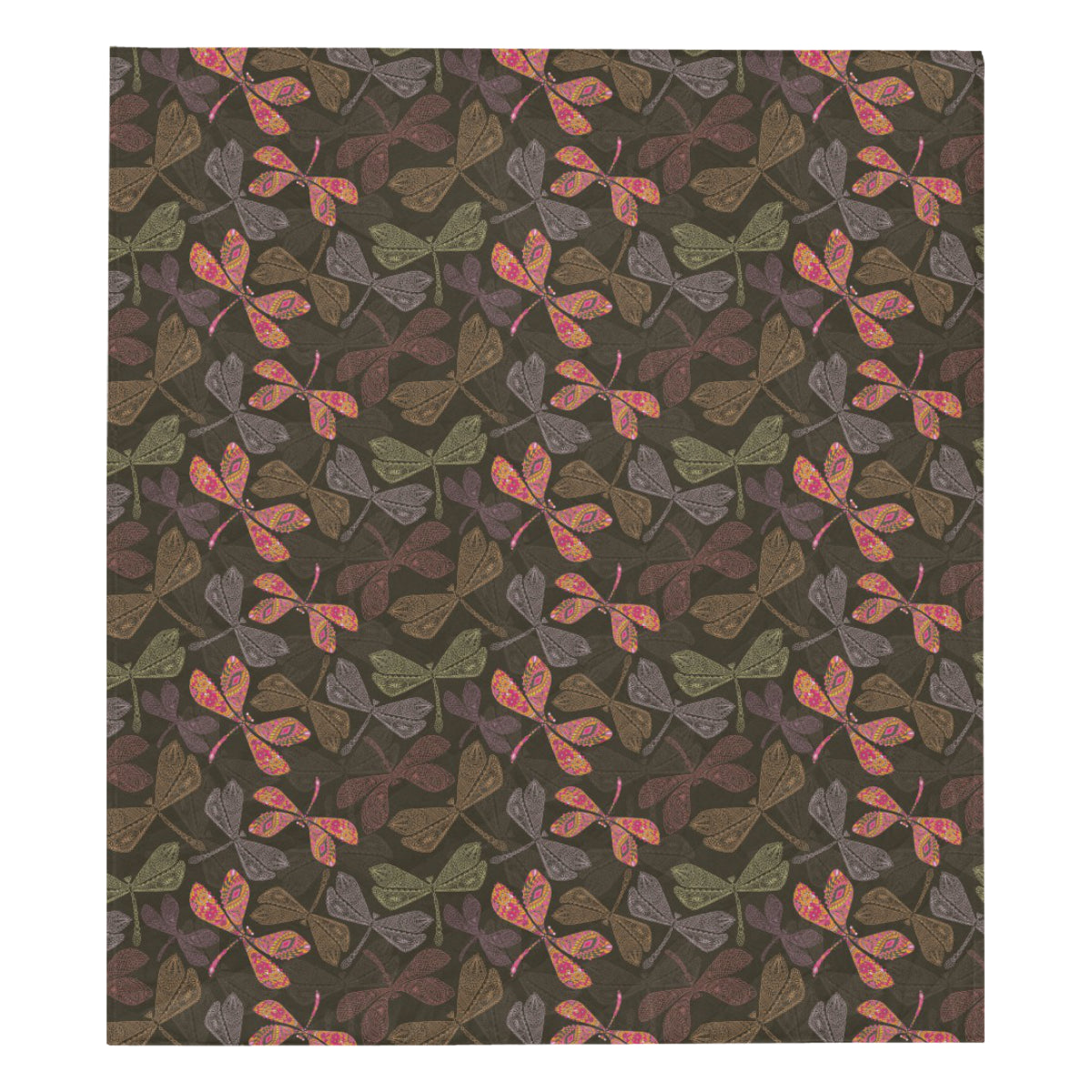 Dragonfly Pattern Print Design 02 Premium Quilt