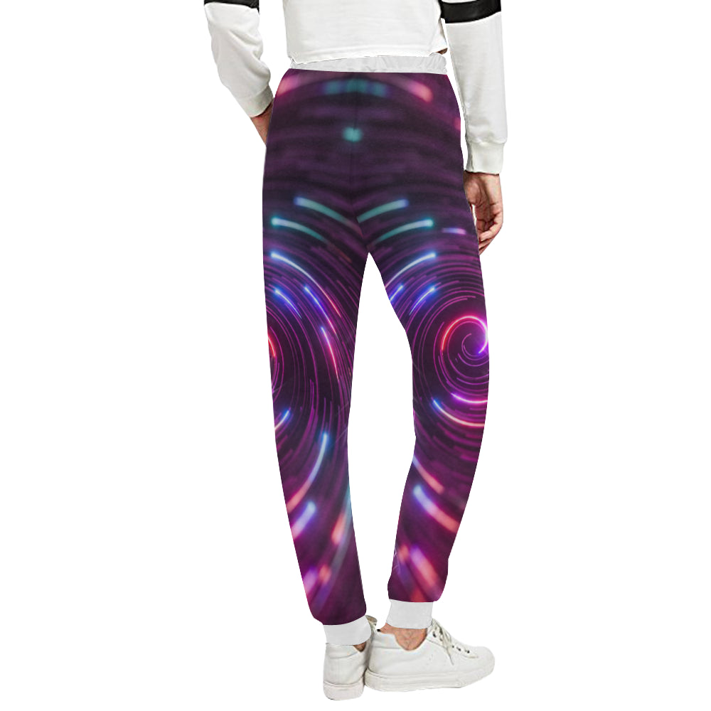 Vortex Twist Swirl Purple Neon Print Unisex Sweatpants