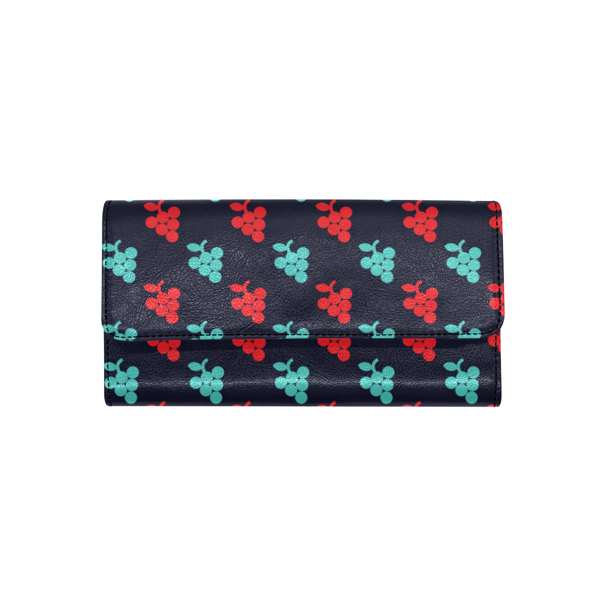 Grape Pattern Print Design GP07 Women's Trifold Wallet