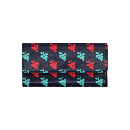 Grape Pattern Print Design GP07 Women's Trifold Wallet