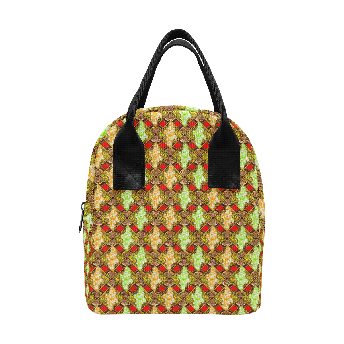 African Classic Print Pattern Insulated Lunch Bag