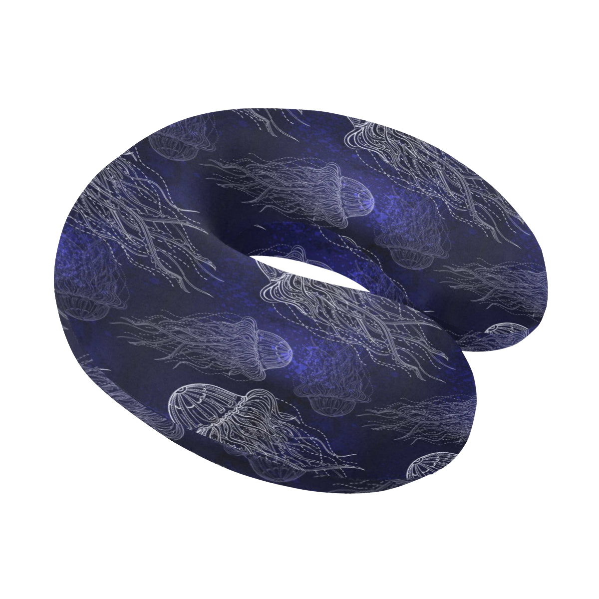 Jellyfish Pattern Print Design 02 U-Shaped Travel Neck Pillow
