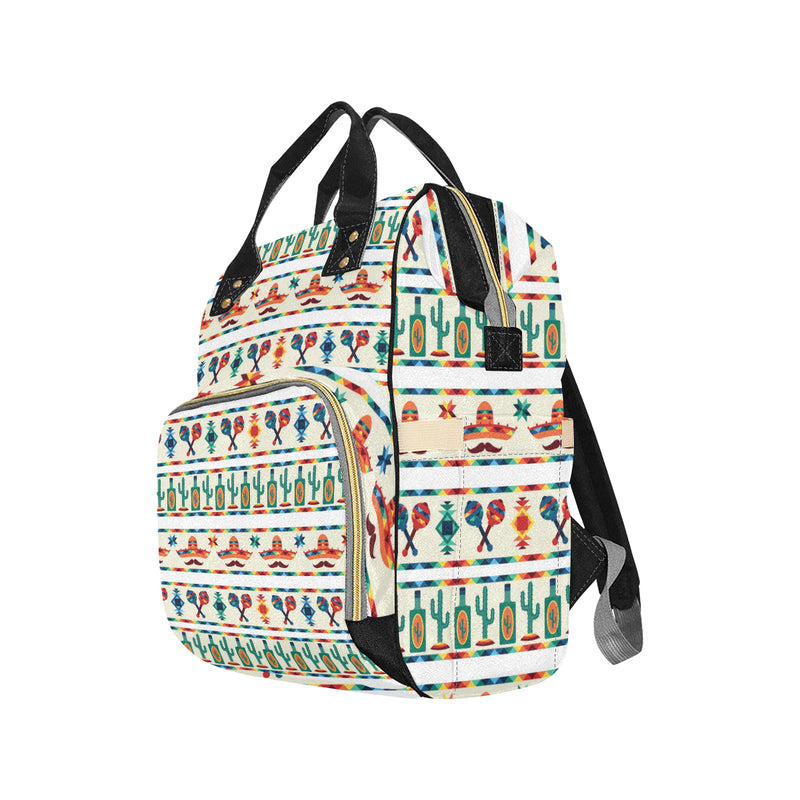 Maracas Mexican Pattern Print Design 01 Diaper Bag Backpack