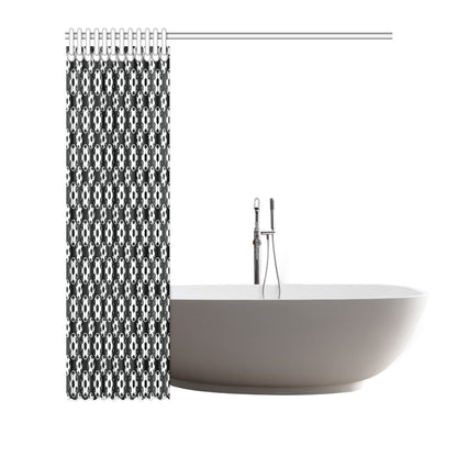 Soccer Ball Black Print Pattern Shower Curtain