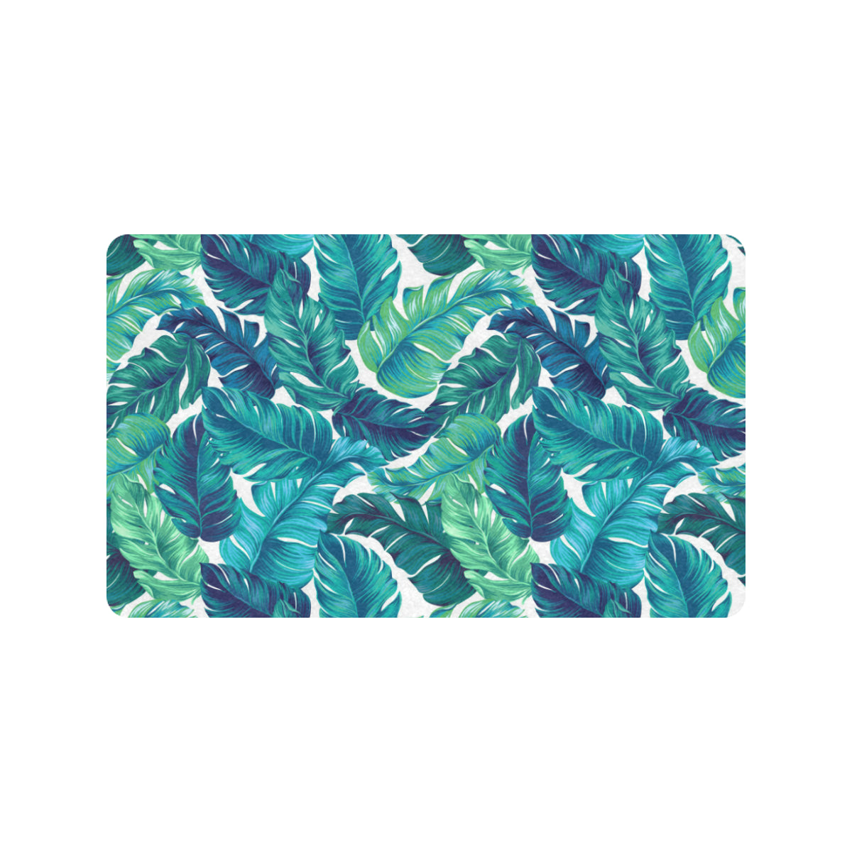 Brightness Tropical Palm Leaves Rubber Doormat