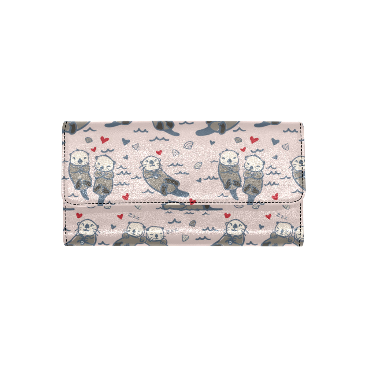 Sea Otter Pattern Print Design 02 Women's Trifold Wallet