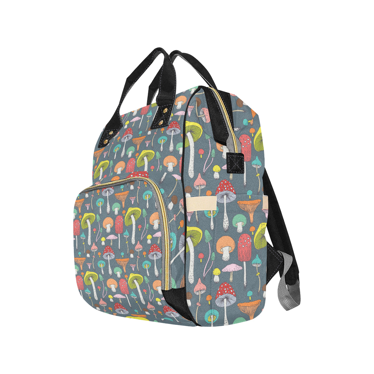 Mushroom Pattern Print Design A03 Diaper Bag Backpack