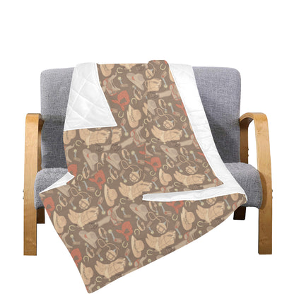Cowboy Pattern Print Design 02 Premium Quilt