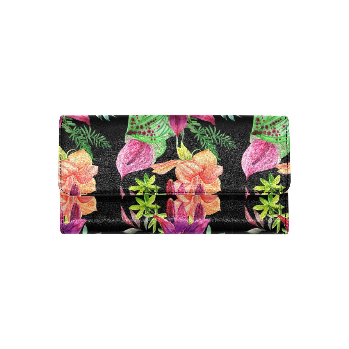 Amaryllis Pattern Print Design AL09 Women's Trifold Wallet