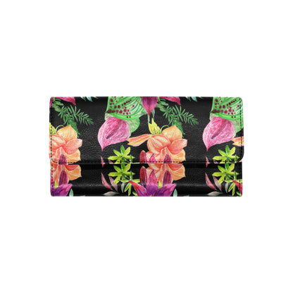 Amaryllis Pattern Print Design AL09 Women's Trifold Wallet