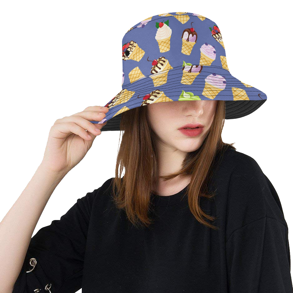 Ice Cream Pattern Print Design IC03 Unisex Bucket Hat