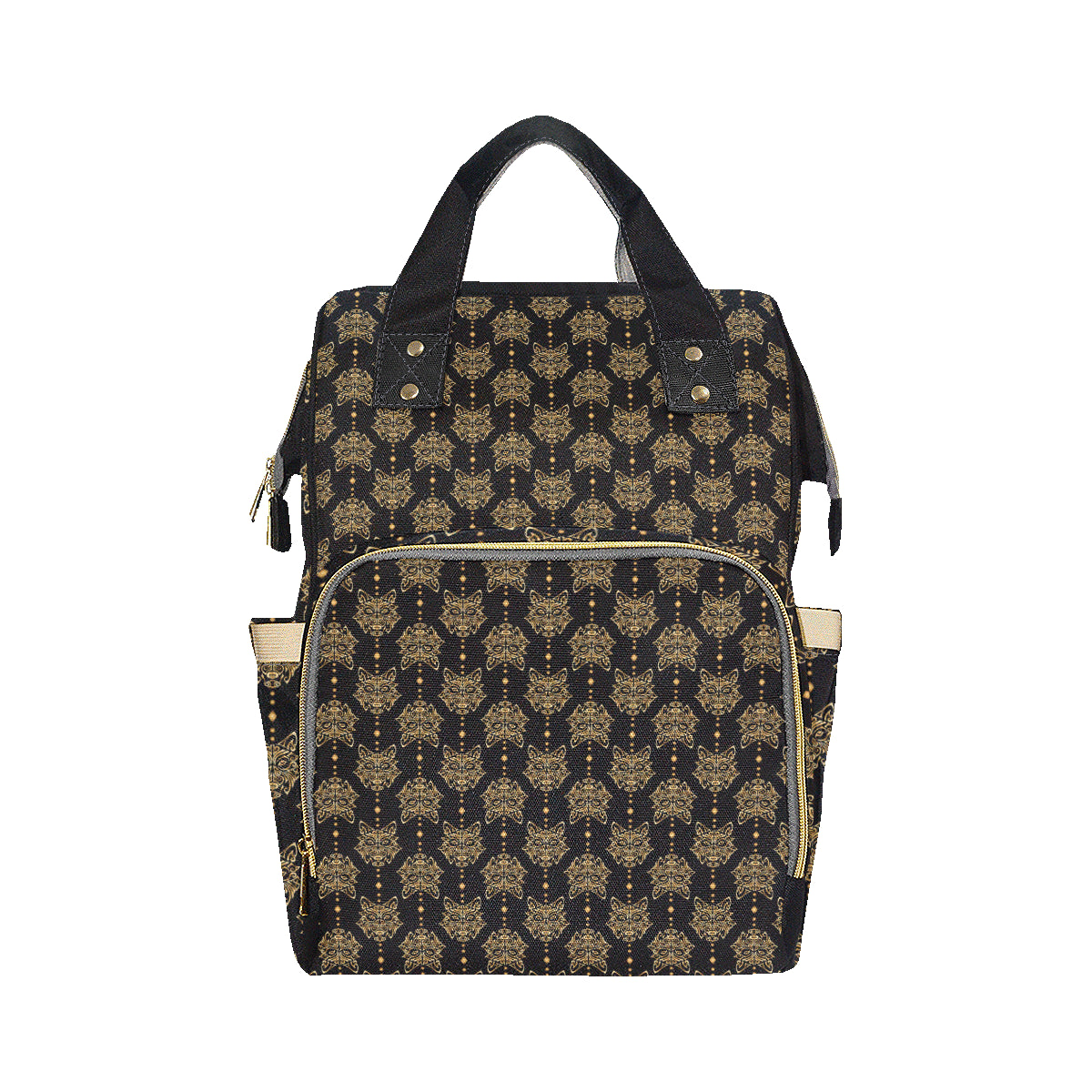 Aztec Wolf Pattern Print Design 04 Diaper Bag Backpack