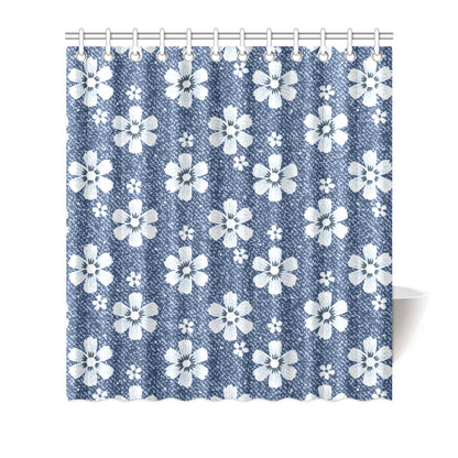 Jean Flower Pattern Print Design 03 Shower Curtain