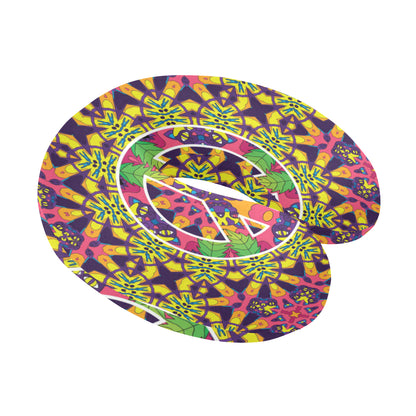 Peace Sign Pattern Print Design A04 U-Shaped Travel Neck Pillow