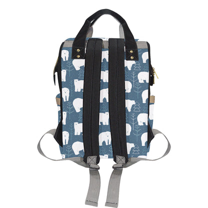 Polar Bear Pattern Print Design A01 Diaper Bag Backpack