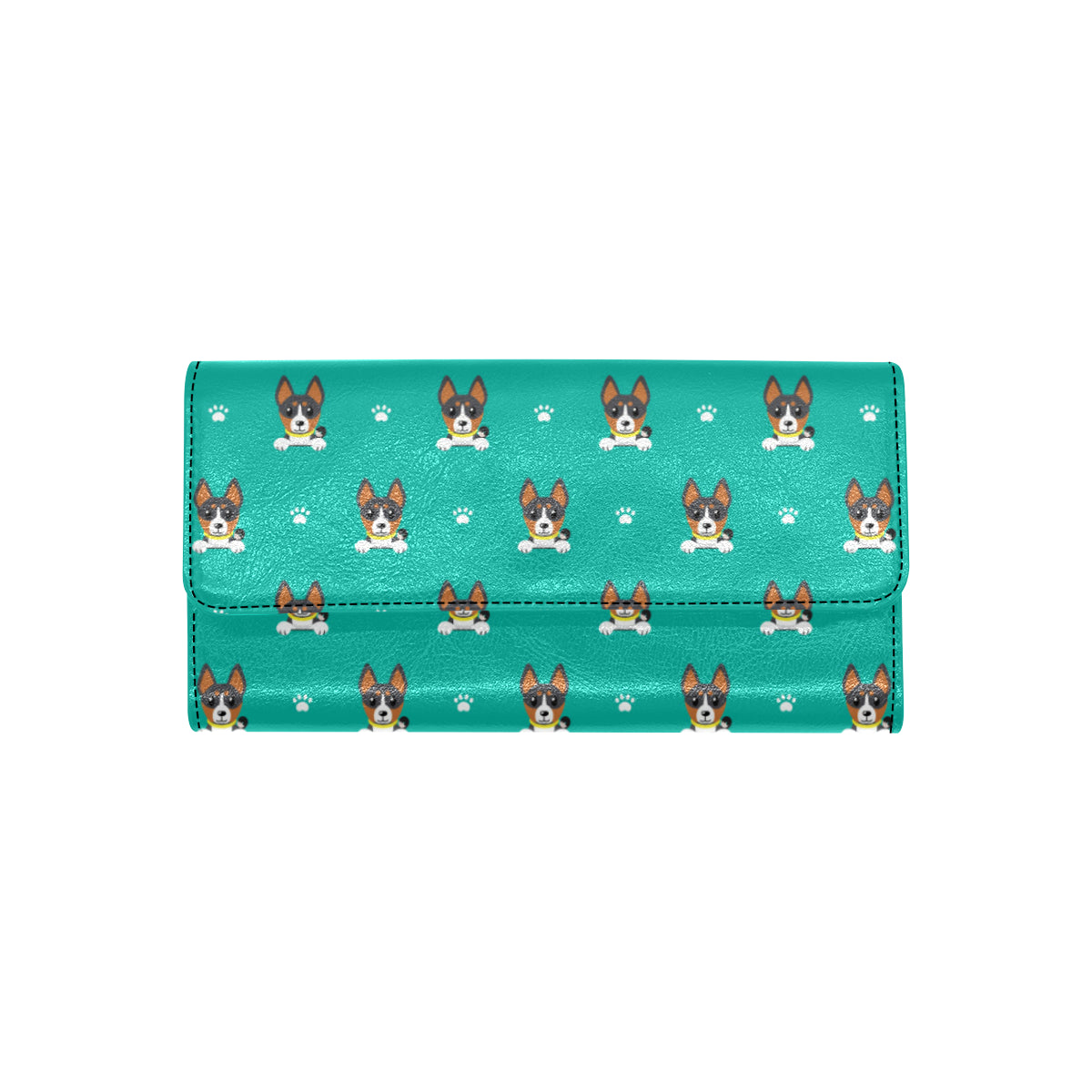 Basenji Pattern Print Design 03 Women's Trifold Wallet