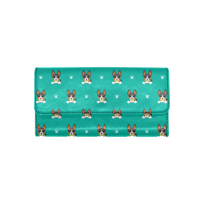 Basenji Pattern Print Design 03 Women's Trifold Wallet