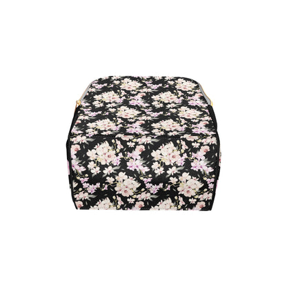 Orchid White Pattern Print Design OR03 Diaper Bag Backpack