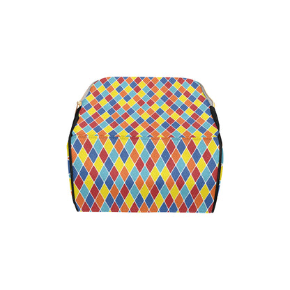 Harlequin Pattern Print Design 01 Diaper Bag Backpack