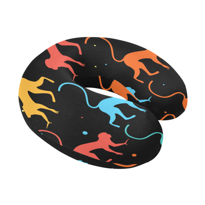 Monkey Pattern Print Design 01 U-Shaped Travel Neck Pillow