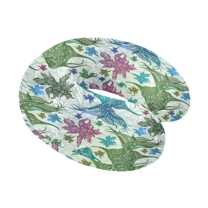 Angelfish Tribal Pattern Print Design 01 U-Shaped Travel Neck Pillow