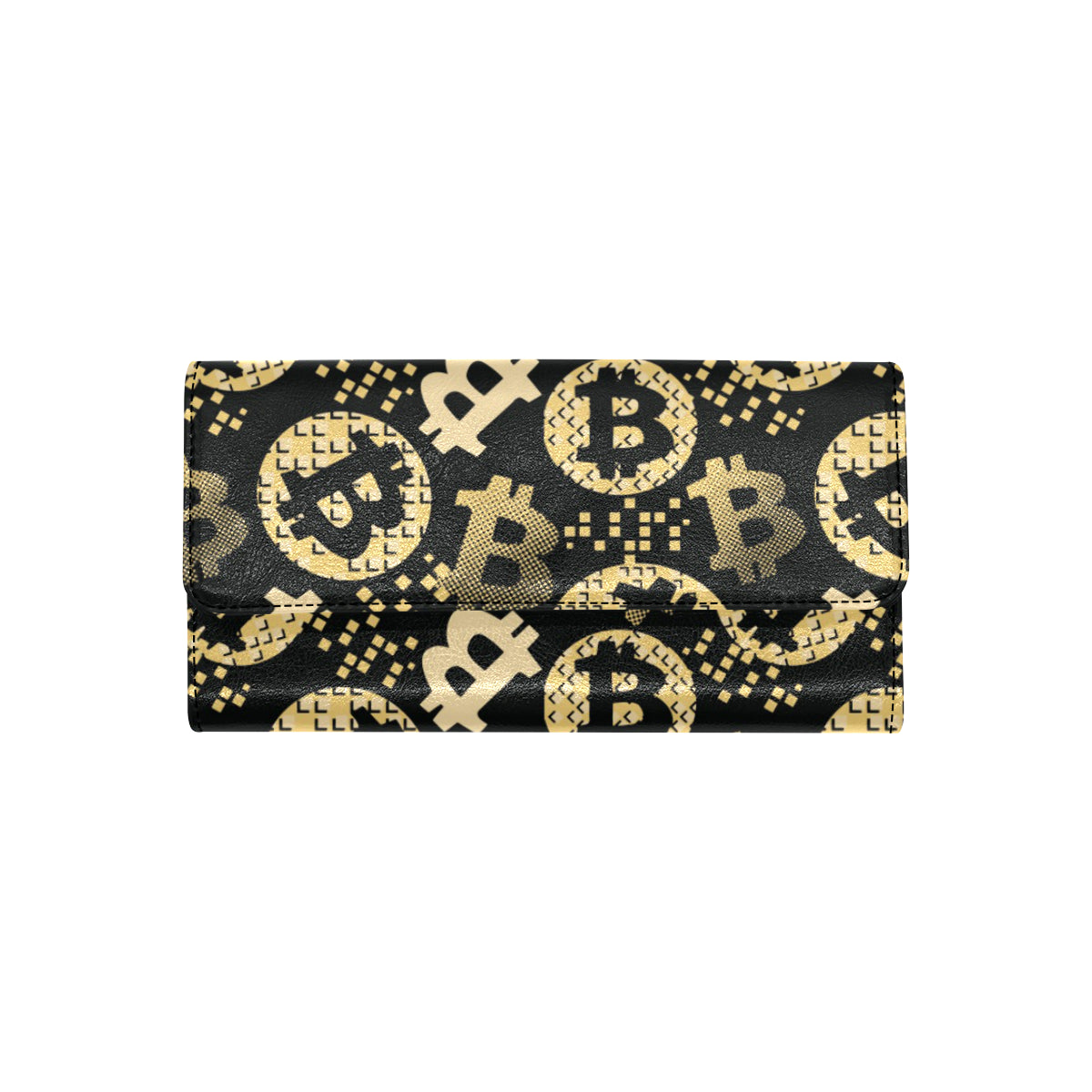 Bitcoin Pattern Print Design DO06 Women's Trifold Wallet