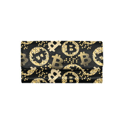 Bitcoin Pattern Print Design DO06 Women's Trifold Wallet