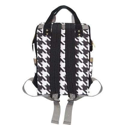 Cat HoundstoothPattern Print Design 01 Diaper Bag Backpack