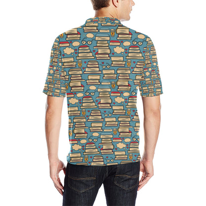 Book Pattern Print Design 03 Men Polo Shirt
