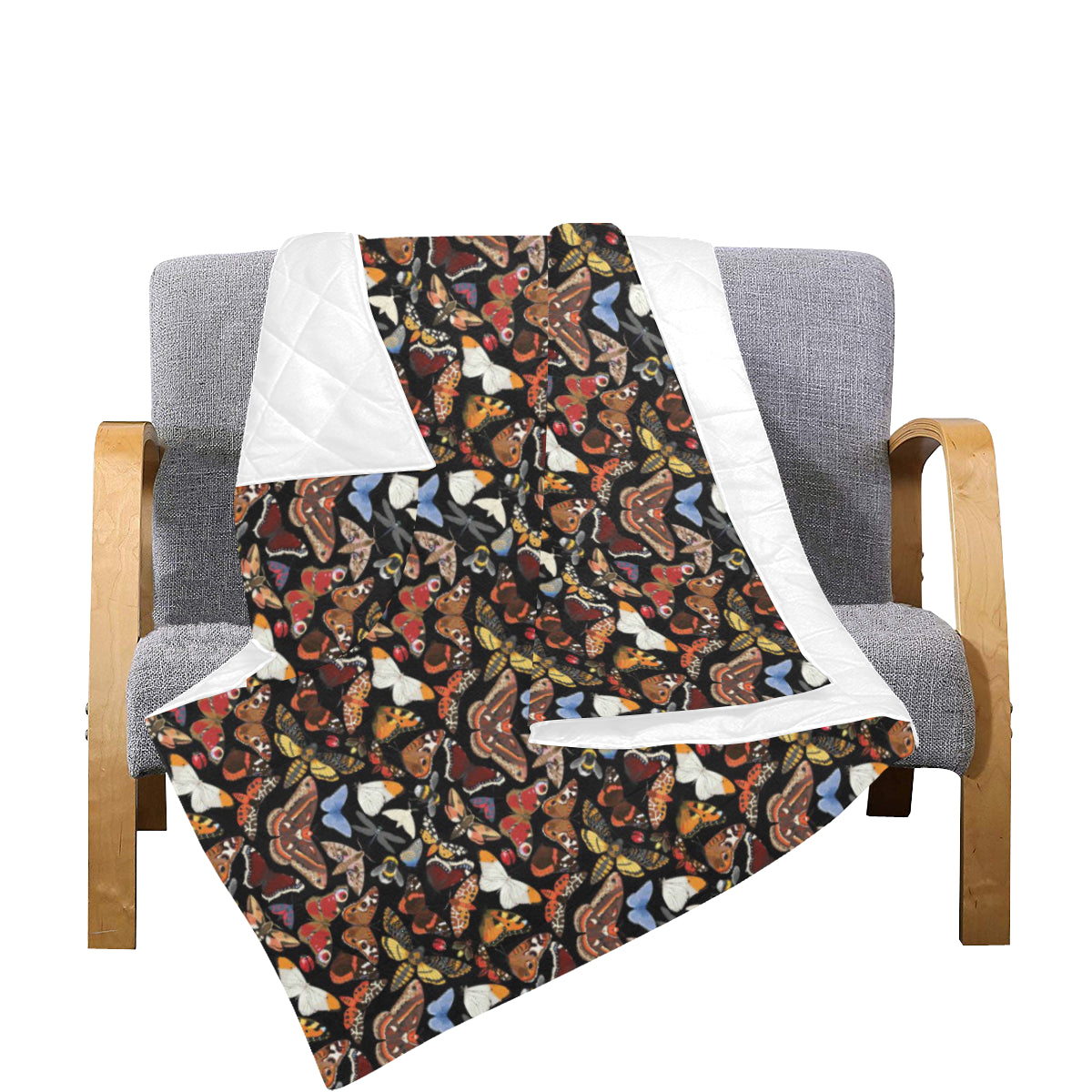Butterfly Pattern Print Design 08 Premium Quilt