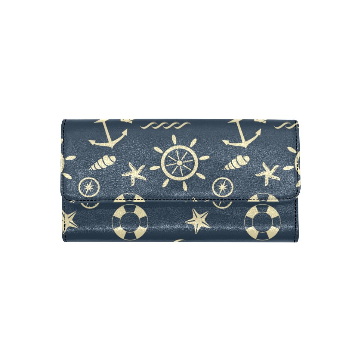 Nautical Pattern Print Design A01 Women's Trifold Wallet