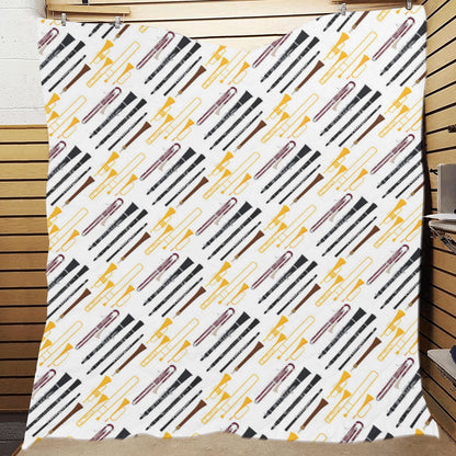 Clarinet Pattern Print Design 01 Premium Quilt