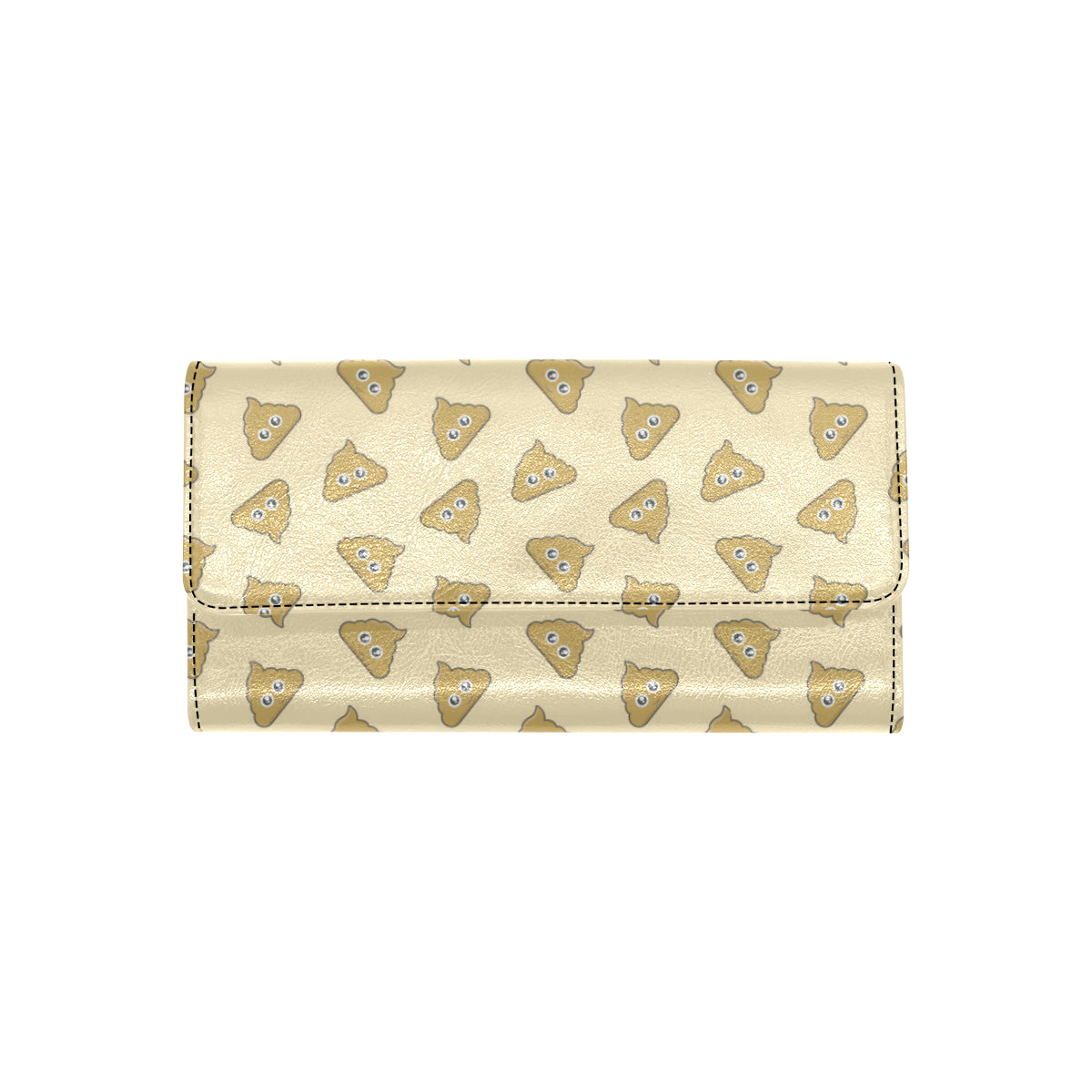 Poop Emoji Pattern Print Design A02 Women's Trifold Wallet