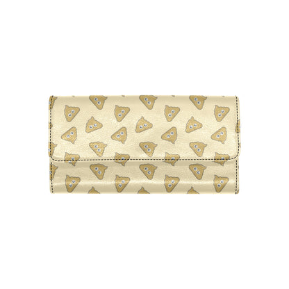 Poop Emoji Pattern Print Design A02 Women's Trifold Wallet