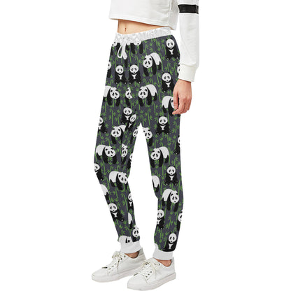 Panda Bear Bamboo Themed Print Unisex Sweatpants