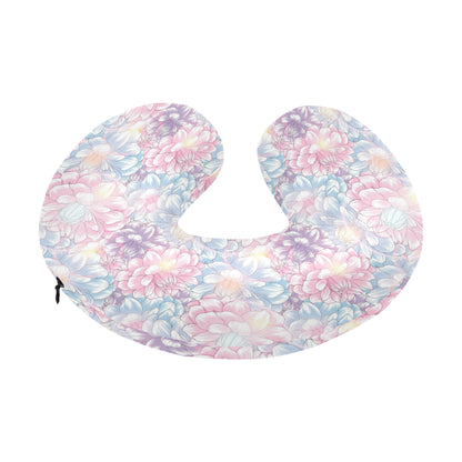 Dahlia Pattern Print Design 01 U-Shaped Travel Neck Pillow