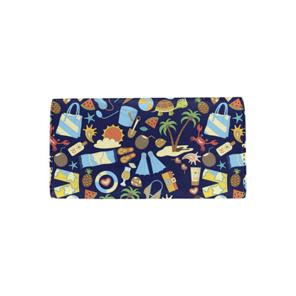 Beach Themed Pattern Print Design 04 Women's Trifold Wallet