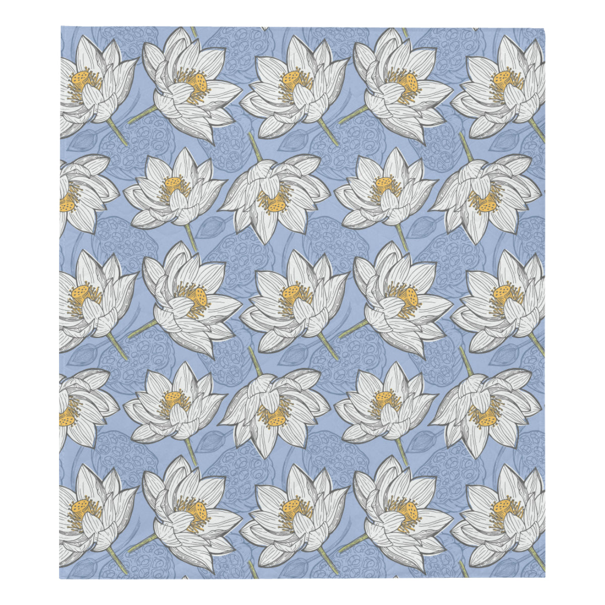 Lotus Pattern Print Design 04 Premium Quilt
