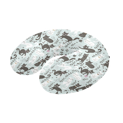 Cat Pattern Print Design 08 U-Shaped Travel Neck Pillow